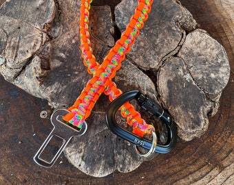 Custom Paracord Dog Seatbelt, Choose Your Colors, Choose Your Length, Dog Safety Gear