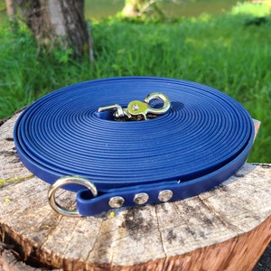 1/2" Drag Line with O-Ring, 1 to 50 ft, Biothane Outdoor Waterproof Training Lead, Custom Colors, Sizes and Clips - Brass, Stainless & more!