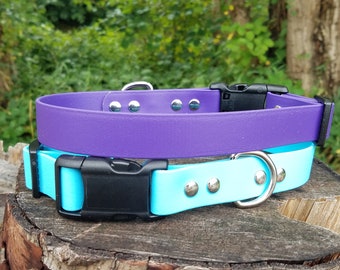 Adjustable Dog Collar, 1&quot; Wide Biothane Waterproof Dog Collar, Custom Colors, Sizes and Metals!