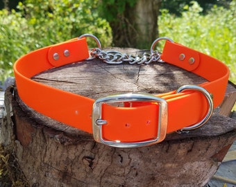 adjustable leather half check collar