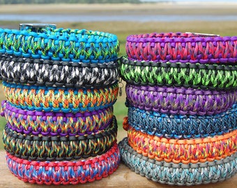 King Cobra Paracord Dog Collar, Strong and Thick Collar, Training Collar, Custom Colors, Closures & Sizes