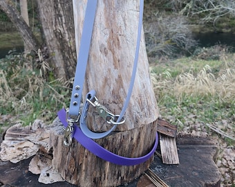 3/4" Deluxe Adjustable Clip and Slip Dog Leash, Biothane Outdoor Waterproof Hands Free Leash Custom Colors, Clips - Brass, Stainless & More!