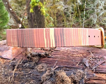 Hand Drawn Lines, Hand Painted Handmade Biothane Dog Collar, Not Your Everyday Collar, OOAK, Perfect For Special Occasions