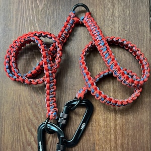 Paracord Dog Leash Coupler Splitter, Walk Two Dogs on One Leash, Choose Your Weave, Hardware, Colors & Length