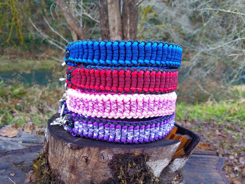 Paracord Dog Collar Double Wide Sanctified Custom Colors Etsy