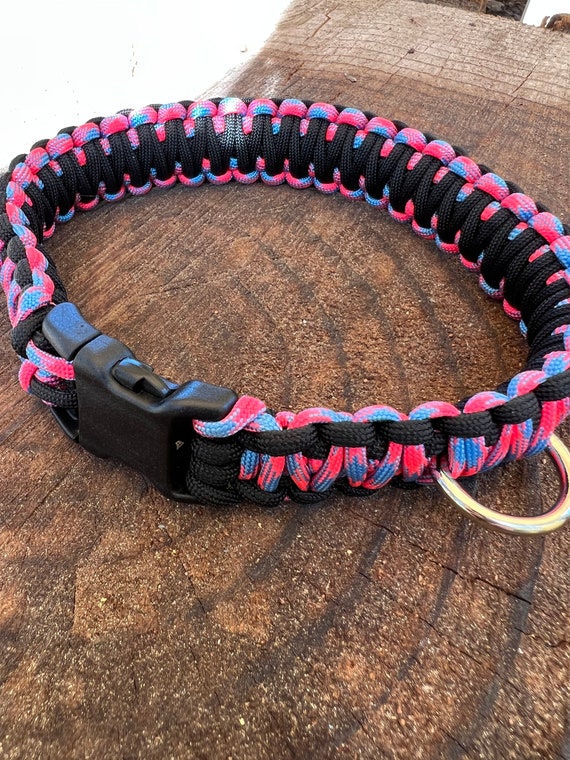 CLEARANCE: Fits 14 Neck Size, King Cobra Paracord Dog Collar Ready to Ship  With Free Shipping 