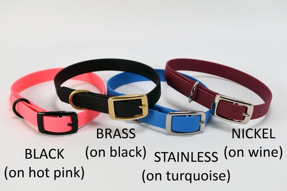 Black Brass Leash Package Deal with Chrome Quick Release and Adjustable Collar Rose Gold 12 or 34 Biothane Rainbow