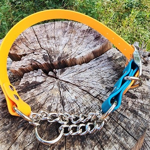 1&quot; Adjustable Half Check Dog Collar, 1&quot; Wide Biothane Buckle Martingale Collar, Custom Colors & Sizes