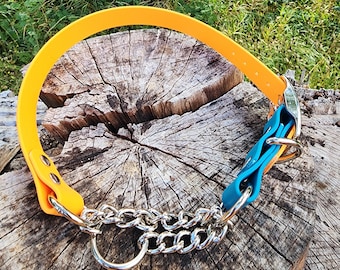 1&quot; Adjustable Half Check Dog Collar, 1&quot; Wide Biothane Buckle Martingale Collar, Custom Colors & Sizes