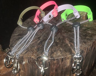 Adjustable Biothane with Reflective Bungee Wrist Strap for E-Collar Remote, Choose Your Color and Your Width, E-Collar Transmitter Strap