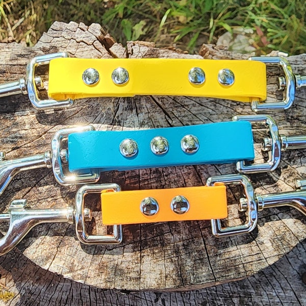 Collar to Collar or Harness Strap, 5/8" or 3/4" Wide Biothane Waterproof Safety Strap, Custom Colors, Metals & Sizes