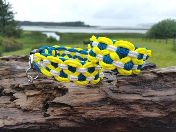 Custom Mini Double KBK Bar Paracord Dog Collar, Choose Your Colors