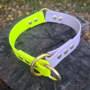Deluxe 2 Color Slip Dog Collar, 1" Wide Biothane, Waterproof Slide Dog Collar, Custom Colors, Sizes and Metals!