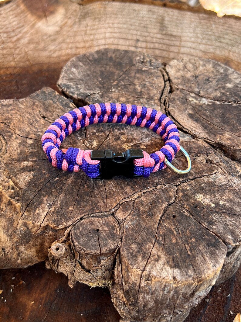 Custom Fishtail Mini Paracord Dog Collar, Choose Your Size and Colors, Our Smallest Weave image 1