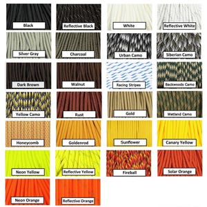 550 Paracord 10', 25', 50', 100' or Sample Pack - 100+ colors to choose from image 2