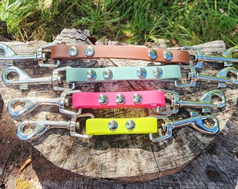 Collar to Collar or Harness Strap, 1/2" Wide Biothane Waterproof Safety Strap, Custom Colors, Metals & Sizes