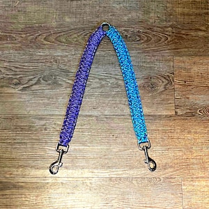 Paracord Dog Leash Splitter Coupler, Walk Two Dogs on One Leash, Choose Your Weave, Hardware, Colors & Length