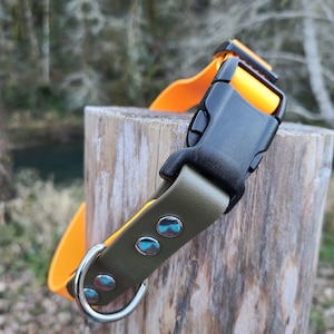 2 Color Adjustable Dog Collar, 1&quot; Wide Biothane Waterproof Dog Collar, Custom Colors, Sizes and Metals!