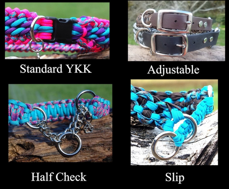 Paracord Dog Collar Custom Colors and Closure Dragon Weave Etsy