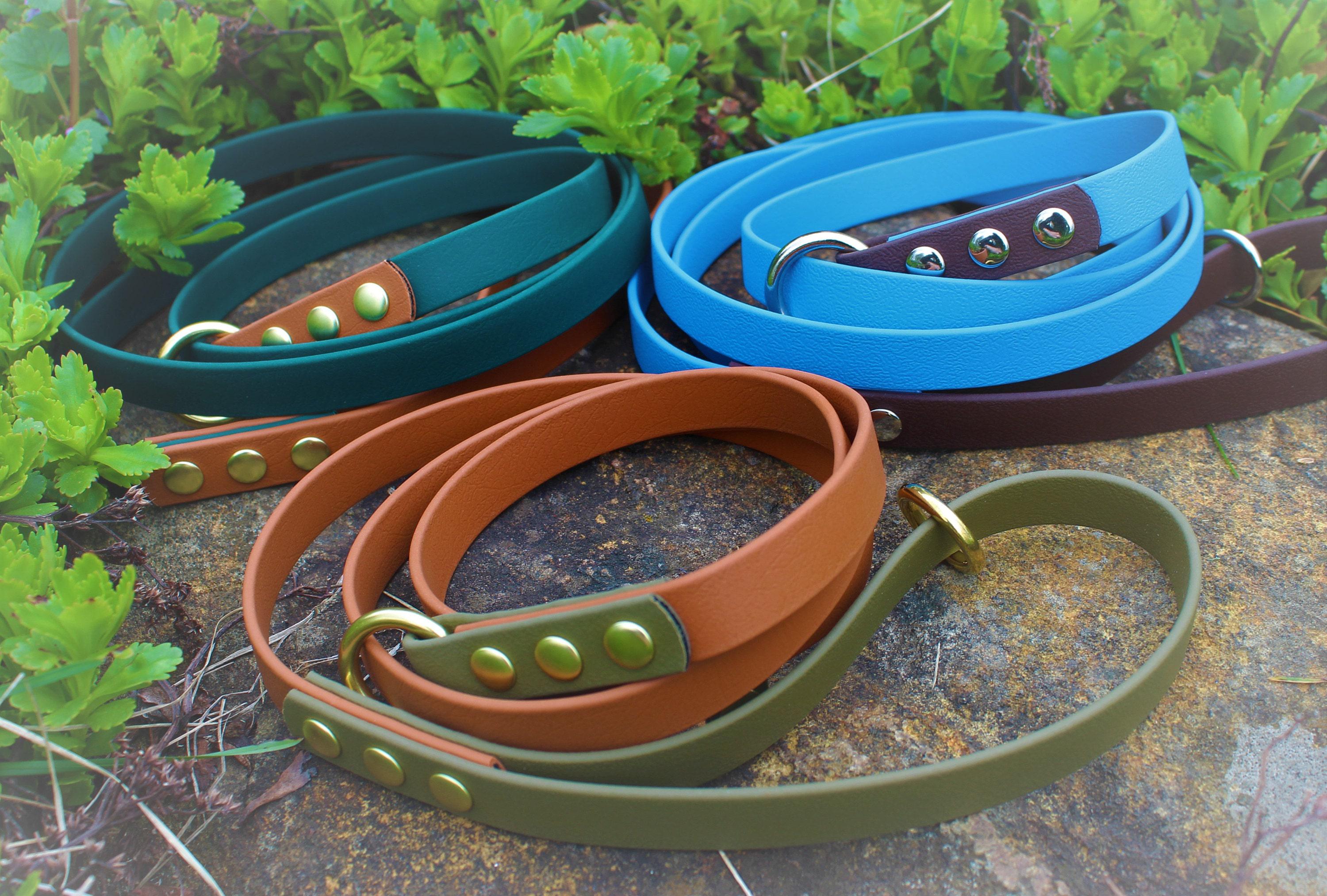 Deluxe Slip Dog Leash, 5/8" Wide Biothane Waterproof Dog Leash, Custom Colors, Metals & Sizes