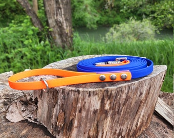 1/2" Deluxe Long Dog Leash 10 to 50 feet Outdoor Biothane Waterproof Training Lead, Custom Colors and Clips - Brass, Stainless and more!