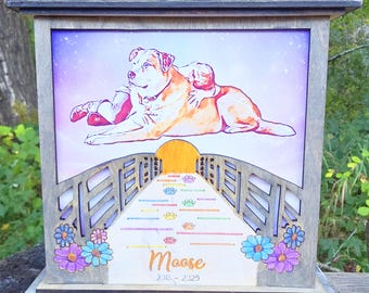 Custom Rainbow Bridge Light, Handmade Memorial Light, Memorial Pet Loss, Rainbow Bridge, Pet Memorial, Grief Gift, Pet Memorial Gift