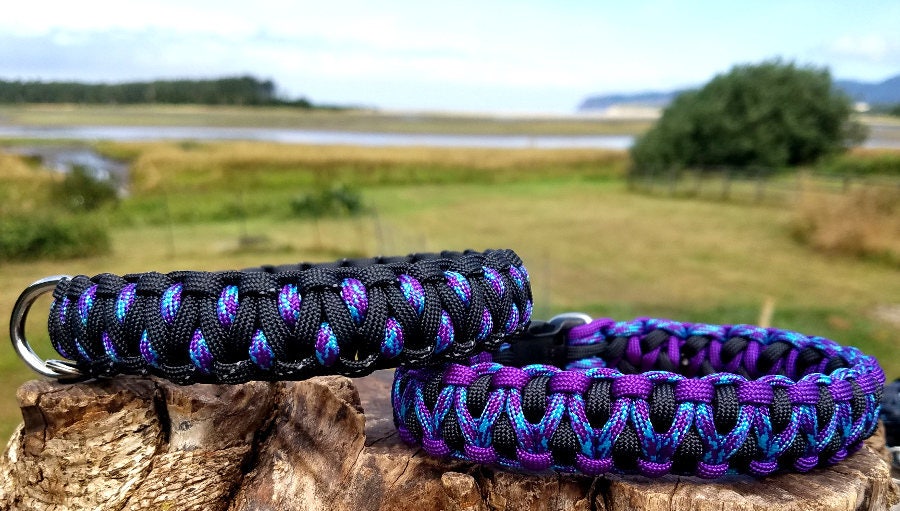 Paracord Dog Collar, Custom Colors and Closure, Dragon Weave, Availab…
