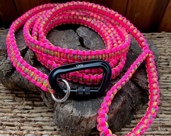 Paracord Dog Leash with Handle, Choose Colors, Length and Hardware, Handmade