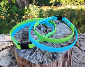 5/8" Wide Non-Adjustable With Handle Quick Release Biothane Waterproof Dog Collar Add Your Dog's Name Biothane Custom Colors Metals Sizes