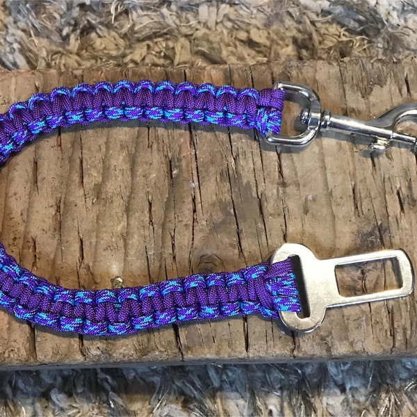 Custom Paracord Dog Seatbelt, Choose Your Colors, Choose Your Length, Dog Safety Gear