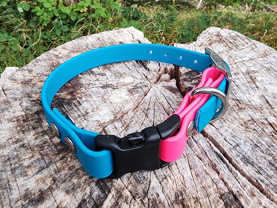 5/8" Wide E-Collar Adjustable Buckle YKK Quick Release Biothane Waterproof Dog Collar Add Your Dog's Name, Custom Color & Sizes