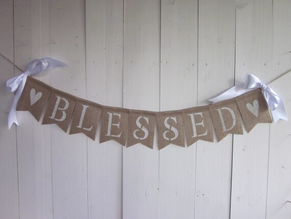 Blessed Christening Banner Baptism Bunting Baby Dedication Etsy