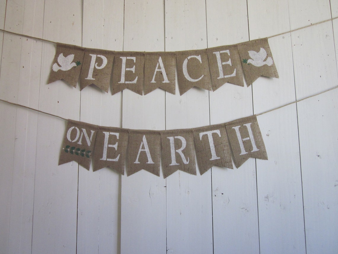 Peace On Earth Banner Christmas Decoration Holiday | Etsy
