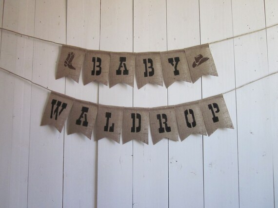Western Baby Shower Decoration Personalized Name Cowboy Etsy