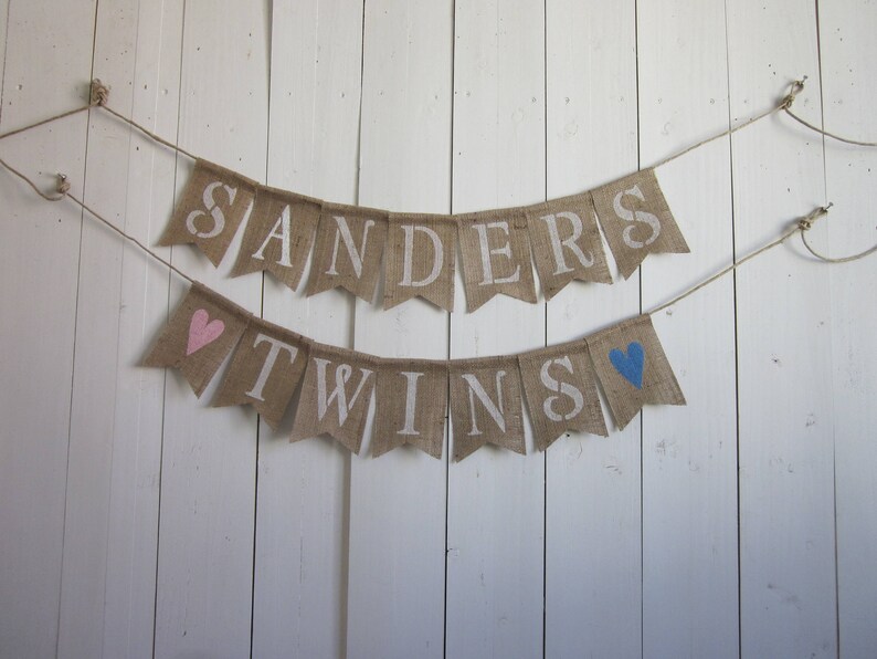 Twins Personalized Name Banner Twins Baby Shower Banner | Etsy