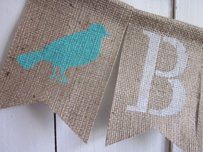 Bird Themed Baby Shower Decoration Personalized Baby Name Etsy