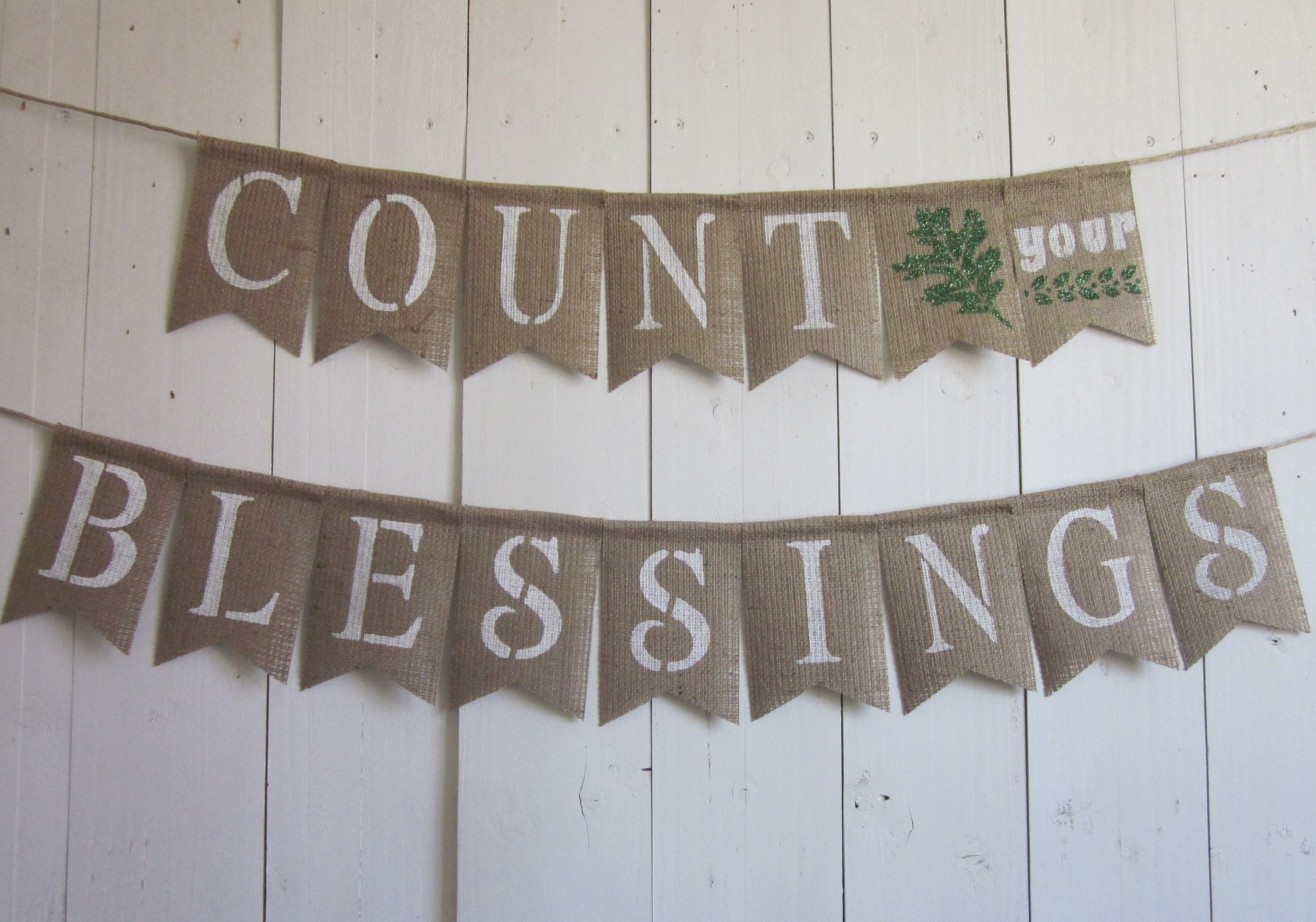 Count Your Blessings Banner Blessed Garland Rustic Autumn | Etsy