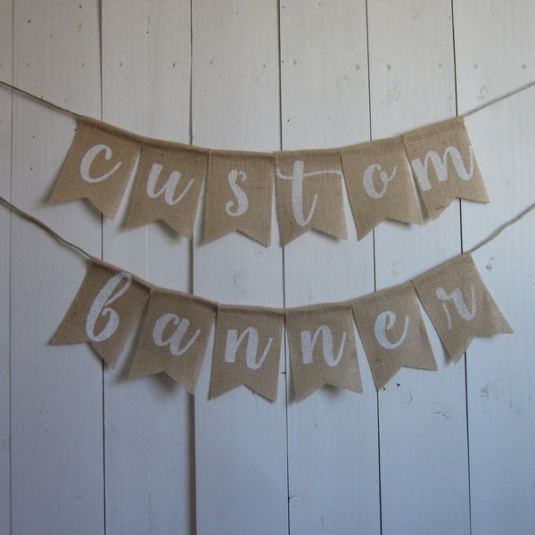 Rustic Burlap Banner - Etsy