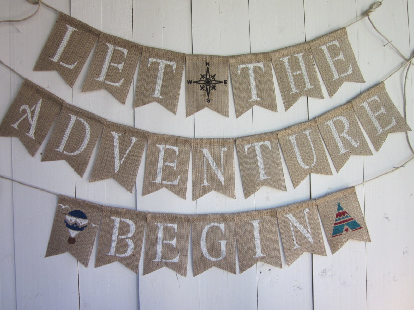 Adventure Banner Let The Adventure Begin Bunting Baby Etsy