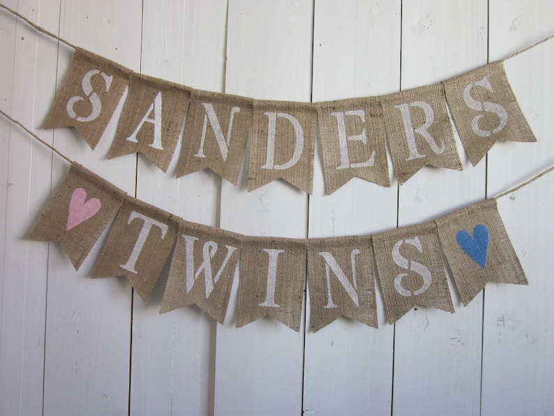 Twins Personalized Name Banner Twins Baby Shower Banner | Etsy