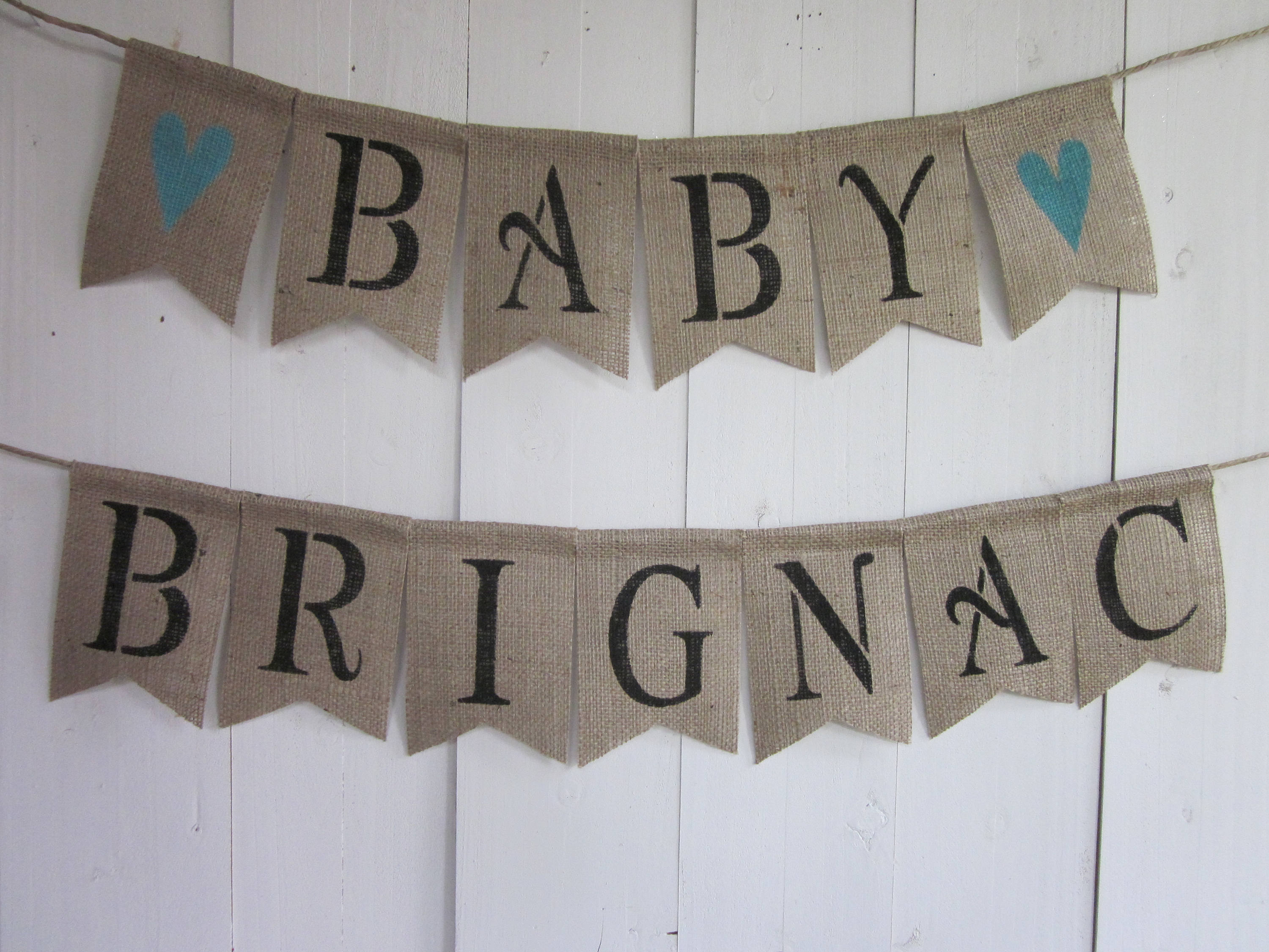 Baby Name Burlap Banner Custom Order Baby Name Bunting | Etsy