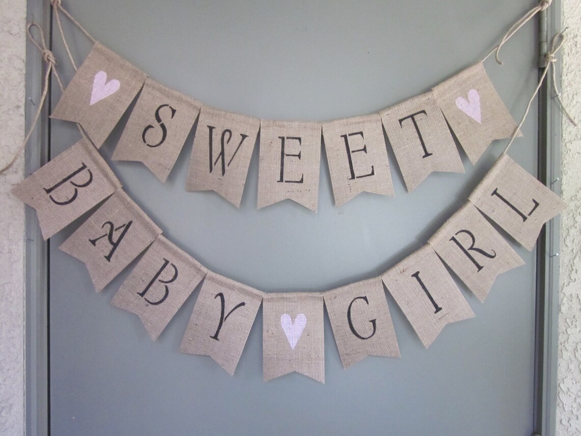 Baby Girl Shower Banner Sweet Baby Girl Banner Girl Shower Etsy
