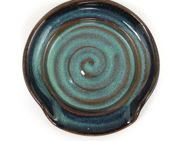 Bluegreen Spoon Rest, Wheel Thrown Pottery, Kitchen Sponge Holder Etsy