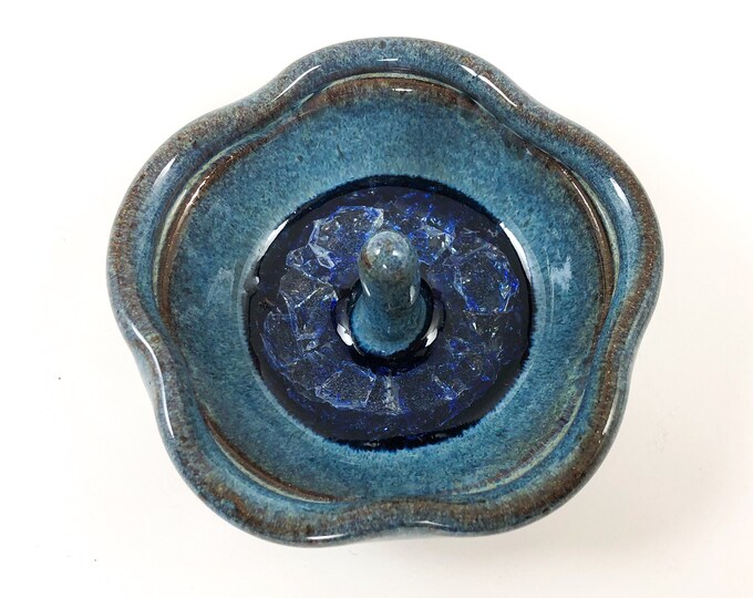Ceramic Flower Ring Holder, Blue Ring Dish, Pottery Ring Bowl Etsy