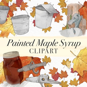 Bemalte Ahorn Sirup Clipart Pack, digitaler Download