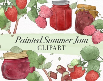 Painted Summer Jam Clipart Pack, Digital Download