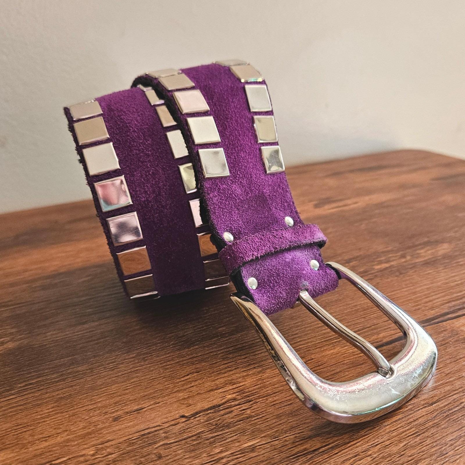 Studded Purple and Brown Belt Ostrich belt Louis Vuitton Purple size 80 cm in Ostrich  main image 3