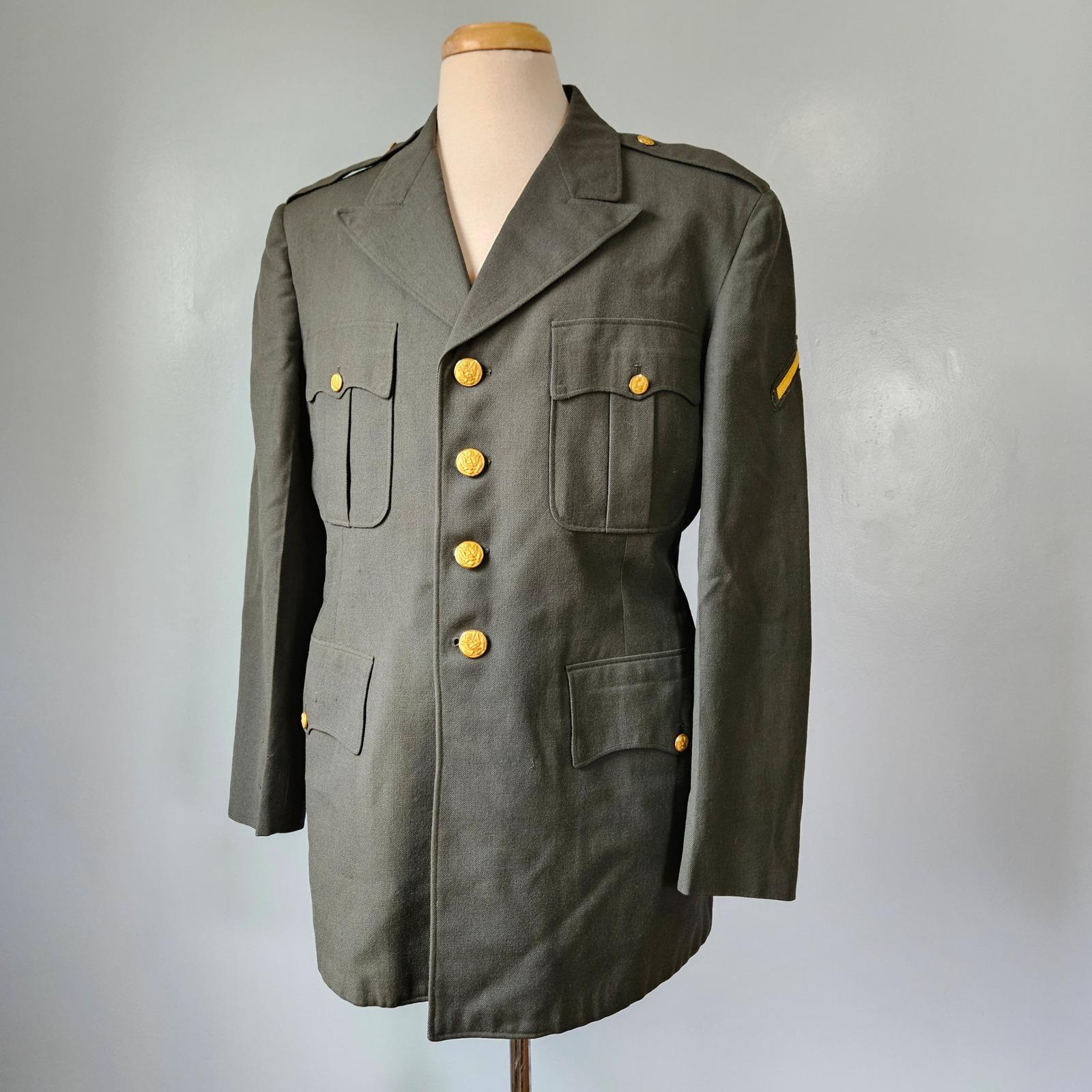 army dress green jacket Vtg 1956 US 44 Wool Serge Uniform 43R Newell Clothing agsu uniform setup