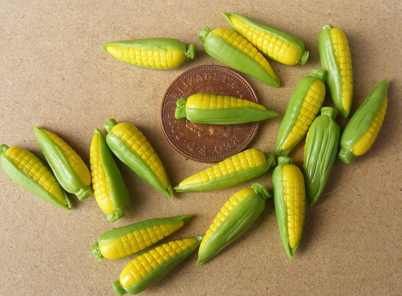 1:12 Scale Corn Dollhouse Miniature Vegetables Food Accessory 8 Piece Lot New