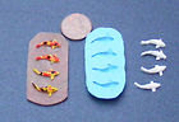 Puppenhaus Miniatur Doppel Koi Fisch Silikonform